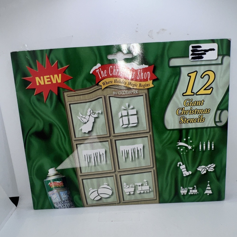 Goodmark USA Inc The Christmas Shop 12 Pack Christmas Window Stencil Kit -New